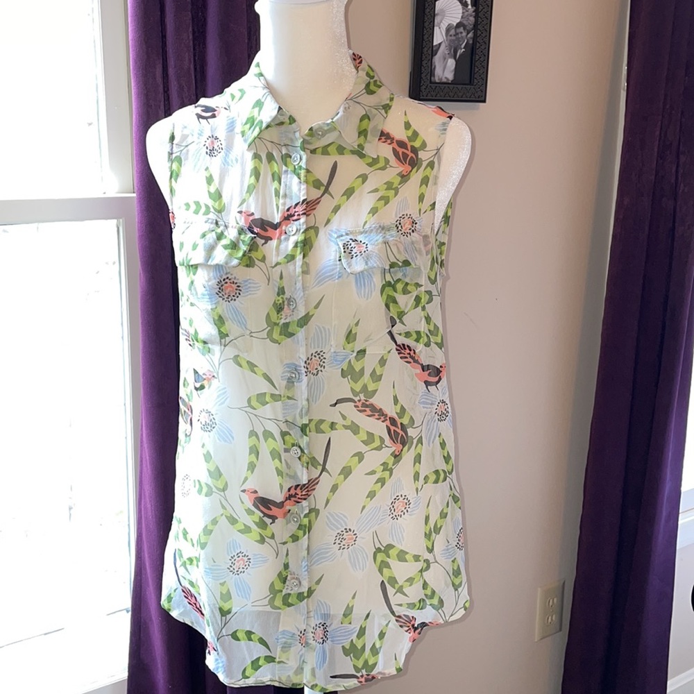 Gossamer (spider silk) Silk Sleeveless Blouse